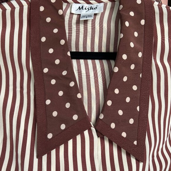 Vintage 100% Silk Button Down Long Tunic Top Blouse Print Oversized Relaxed Fit - Picture 6 of 9